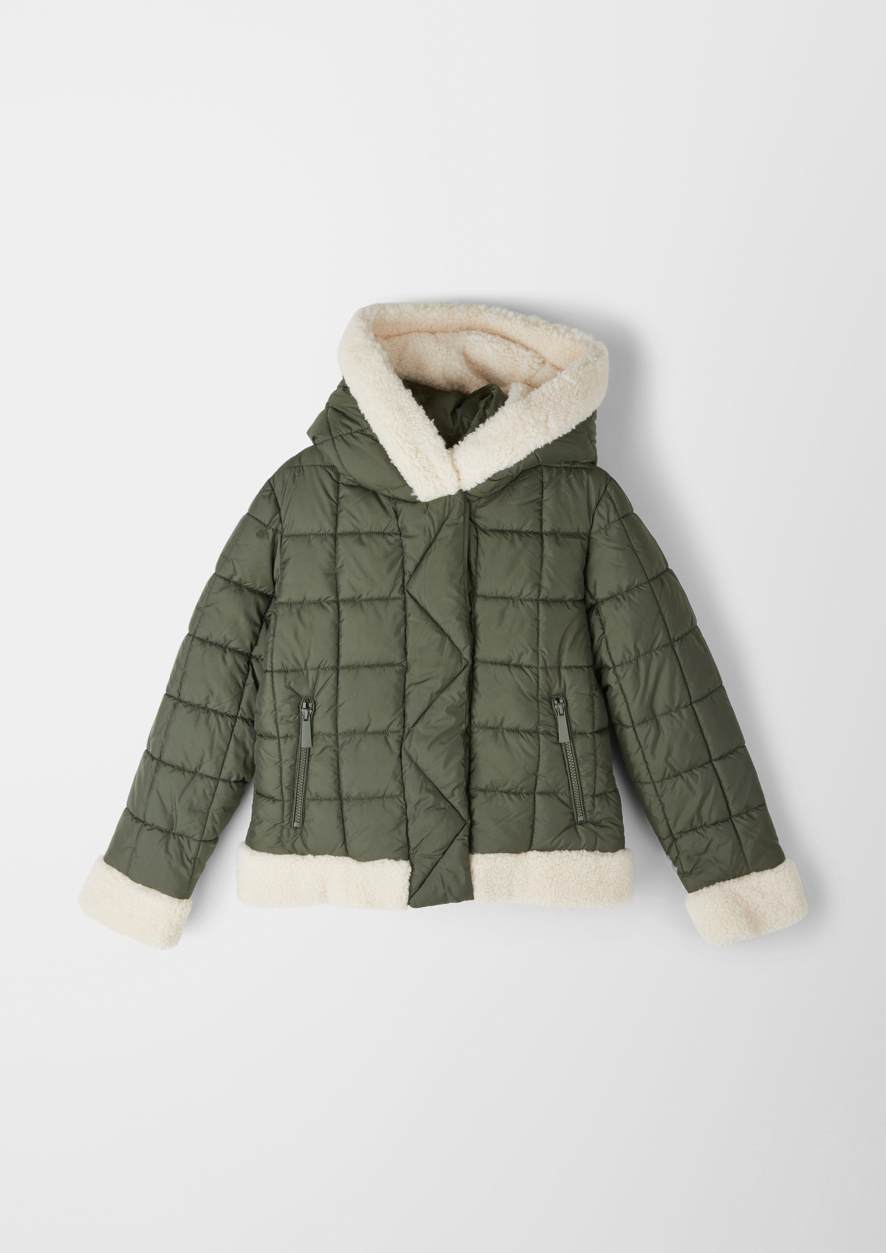 slaaf geschenk klassiek Junior Gewatteerde mantel met details van bont - olijfgroen |  www.soliver-online.be