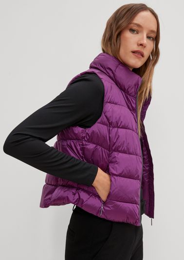 Quilted body warmer with a stand-up collar from comma