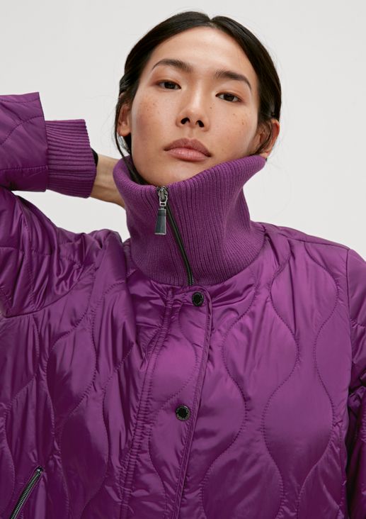 Quilted jacket with a high stand-up collar from comma