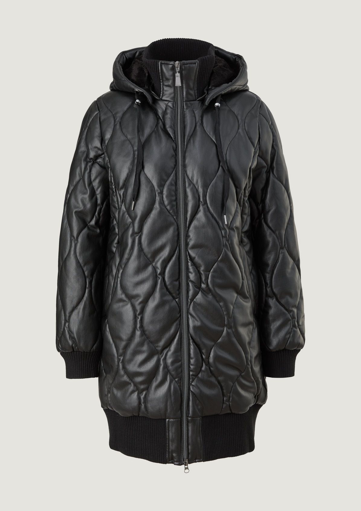 Leather-look quilted coat from comma