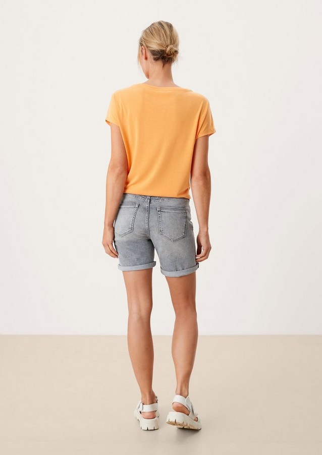 Femmes Jeans | Slim : short en jean animé d’un délavage d’aspect usé discret - OB98892
