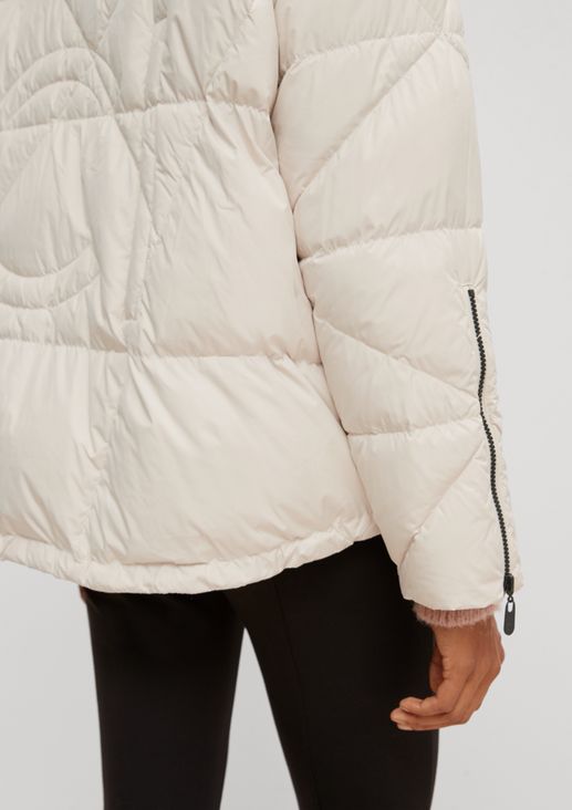 Down jacket with logo quilting from comma