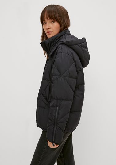Down jacket with logo quilting from comma