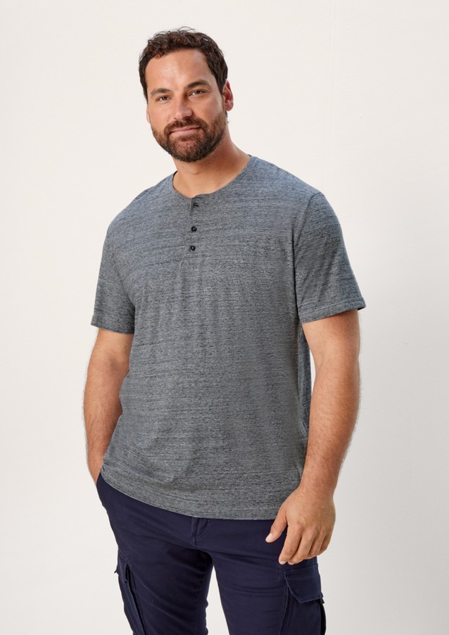 Men Big Sizes | Henley top made of blended cotton - XC93477