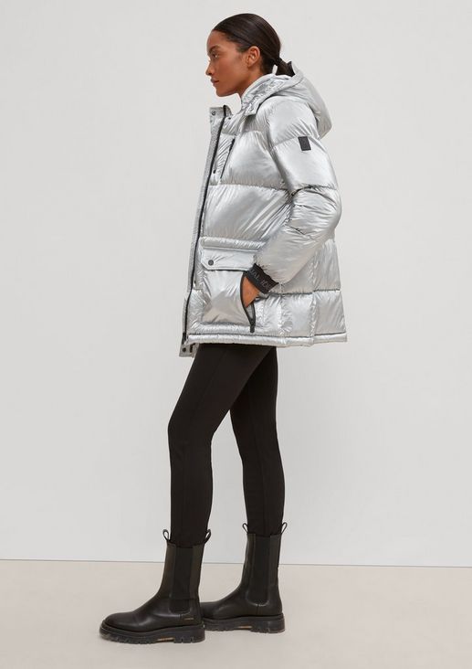 Quilted jacket in a metallic look from comma