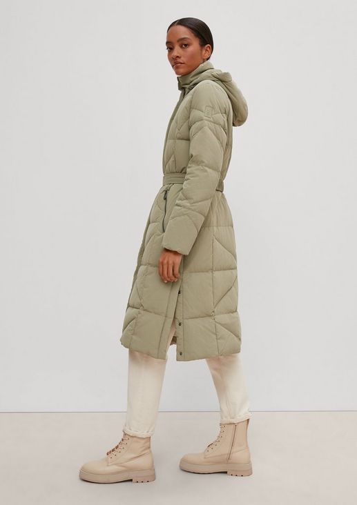 Quilted coat with belt from comma