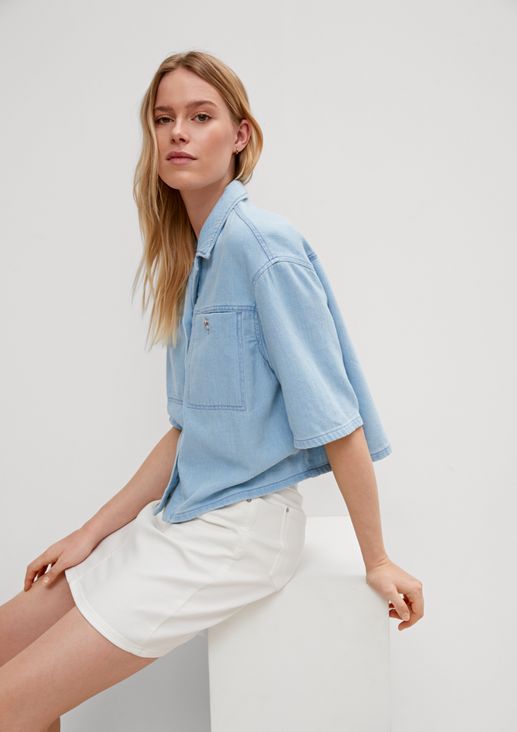 Denim-look cropped top from comma