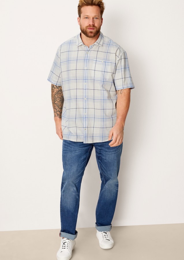 Men Big Sizes | Cotton twill short sleeve shirt - TP75867