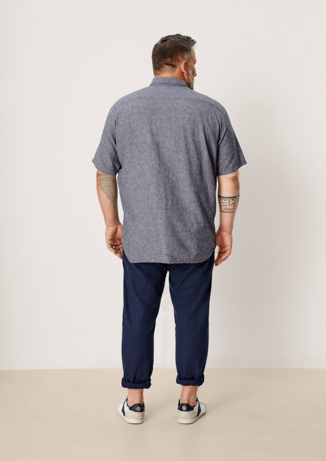 Hommes Big Sizes | Big Size : chemise à manches courtes en lin mélangé - ZZ08837