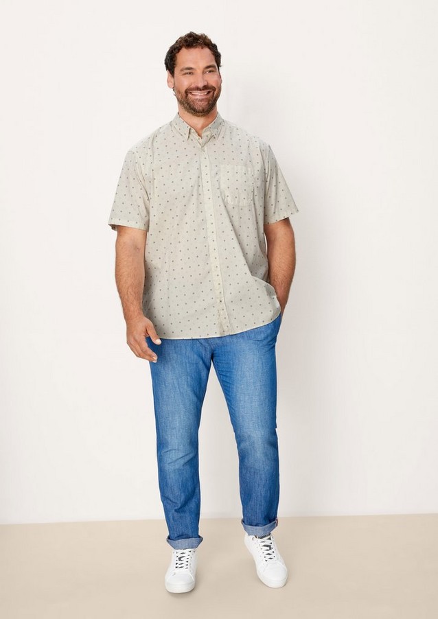 Men Big Sizes | Short sleeve shirt with a minimalist print - RL11855