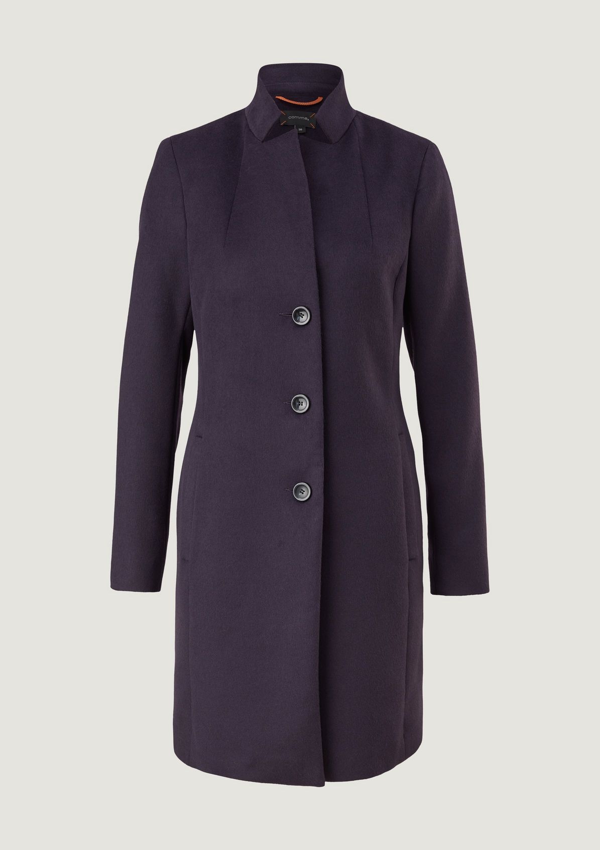 Coat with stand-up lapel collar from comma