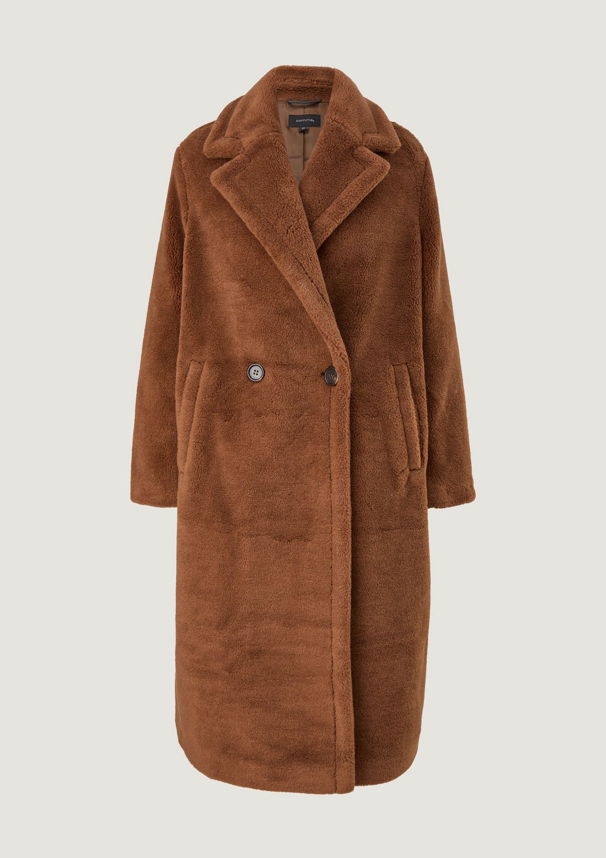 Teddy plush coat with a lapel collar from comma