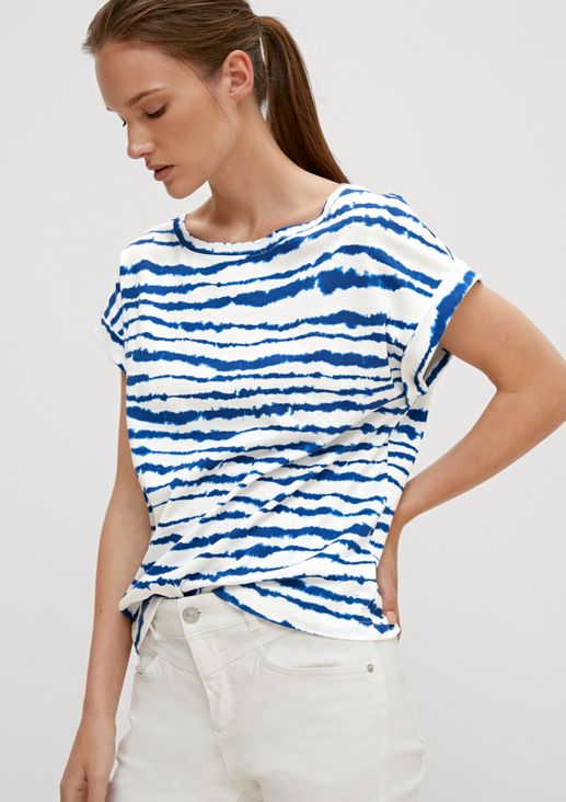 T-shirt with batik stripes from comma