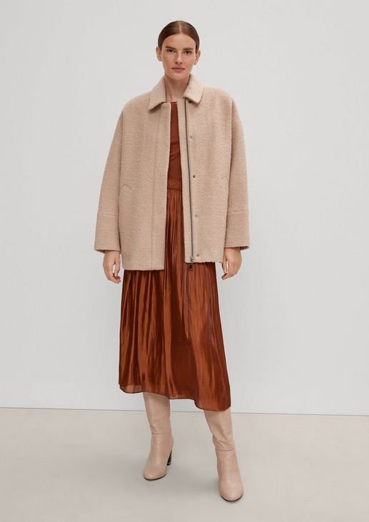 Wool blend coat made of bouclé fabric from comma