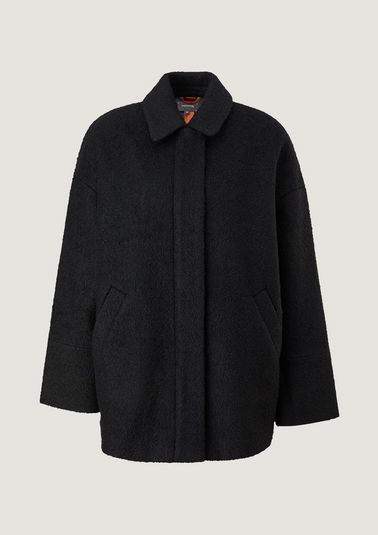 Wool blend coat made of bouclé fabric from comma