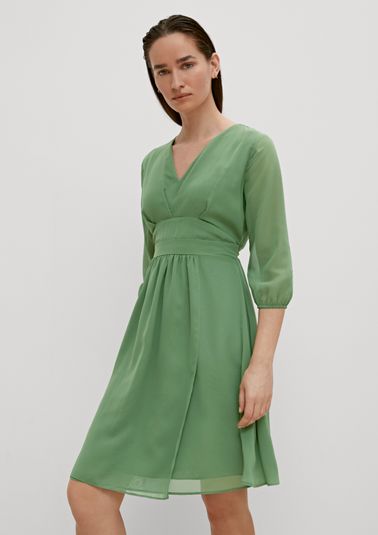Chiffon dress with a pleated detail from comma