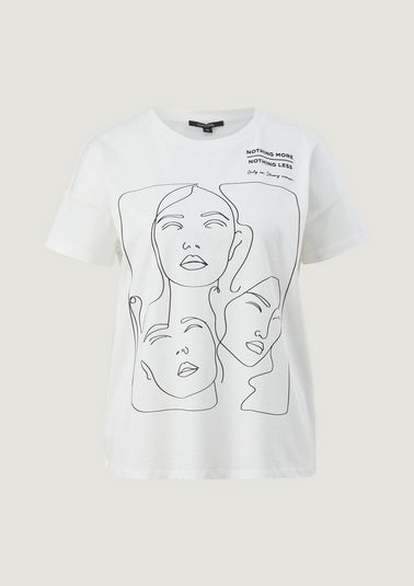 Cotton T-shirt with a front print from comma