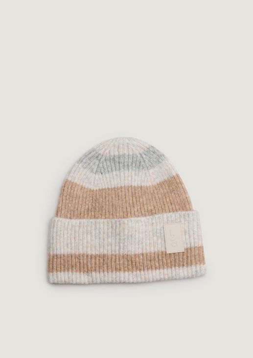 Striped wool blend hat from comma
