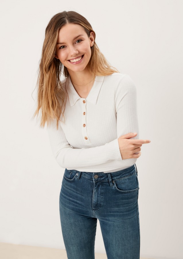 Damen Pullover & Sweatshirts | Longsleeve mit Hemdkragen - HM89765