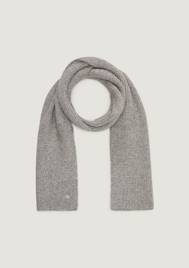 Rib knit scarf with wool from comma
