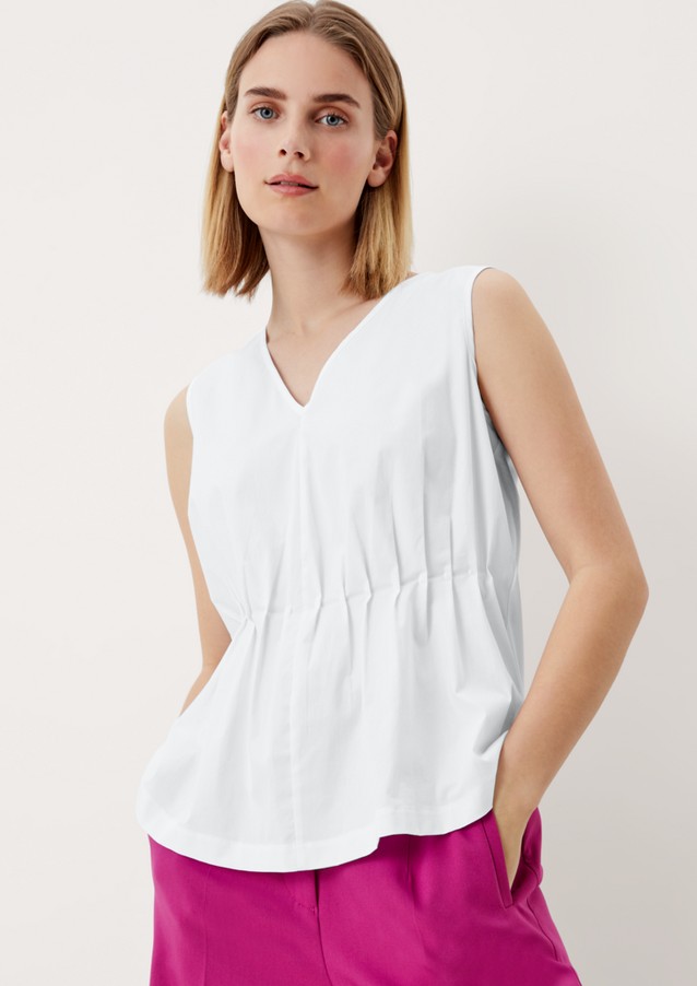 Femmes Shirts & tops | Haut façon chemisier en mélange de matières - ZS04557