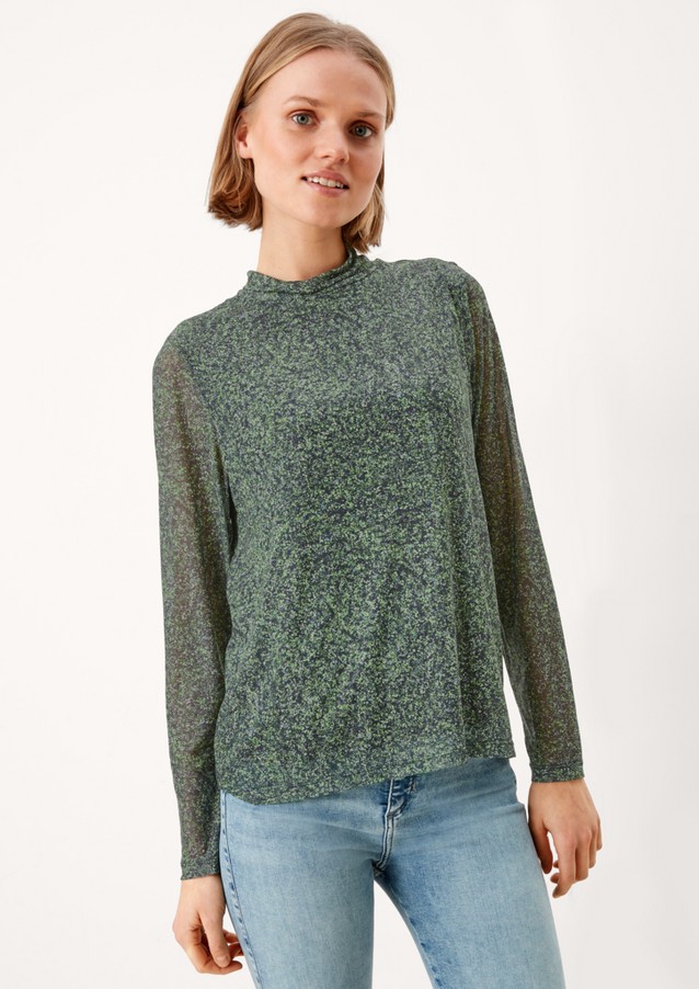 Femmes Shirts & tops | Haut en mesh à imprimé all-over - QN29566
