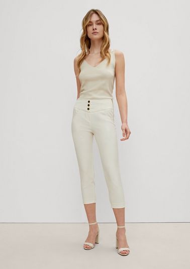 Skinny: capri trousers with a wide waistband from comma