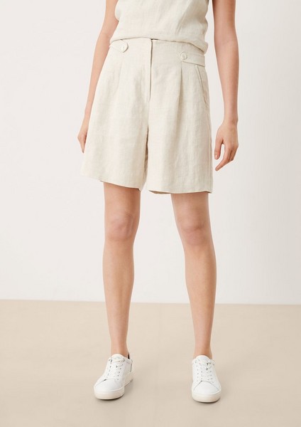 Femmes Pantalons | Regular : bermuda en lin non teint - XT23591