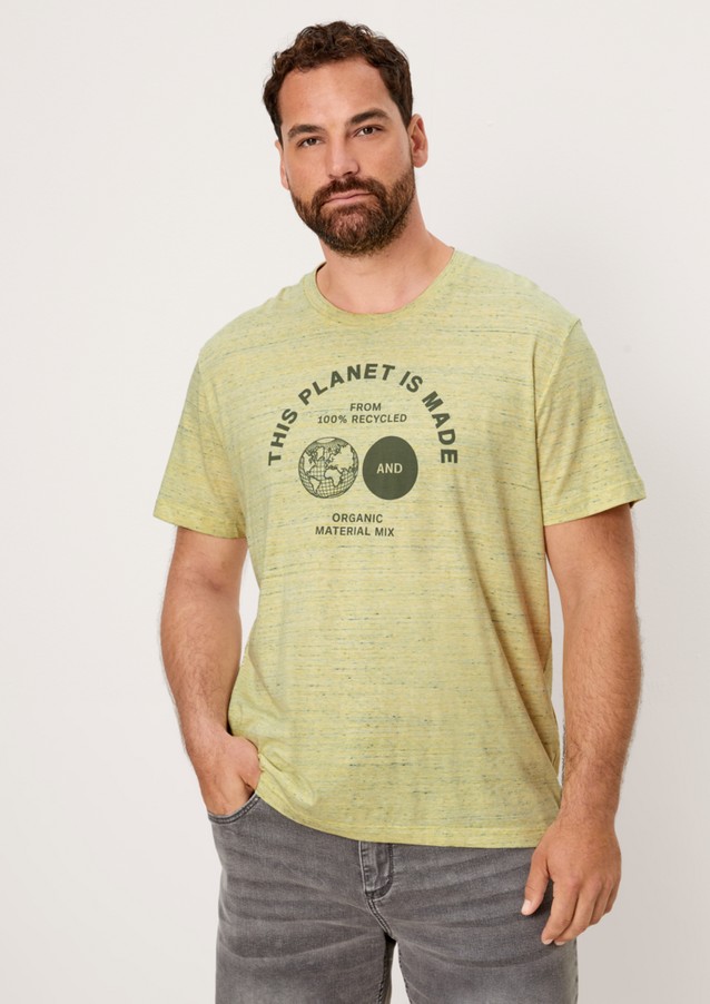 Hommes Big Sizes | T-shirt chiné à imprimé sur le devant - XH01777