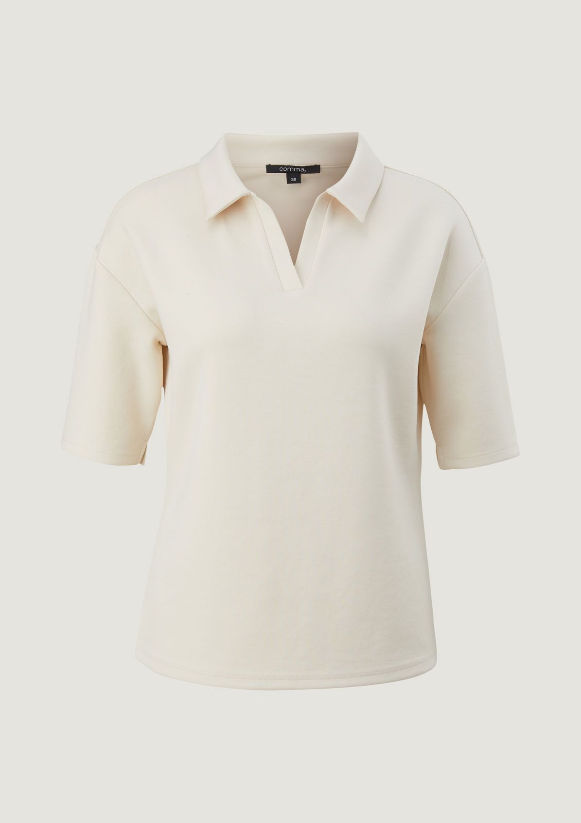 T-shirt with a polo collar from comma
