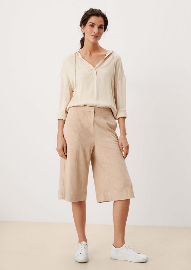 Femmes Shorts | Jupe-culotte en suédine souple - IF04082