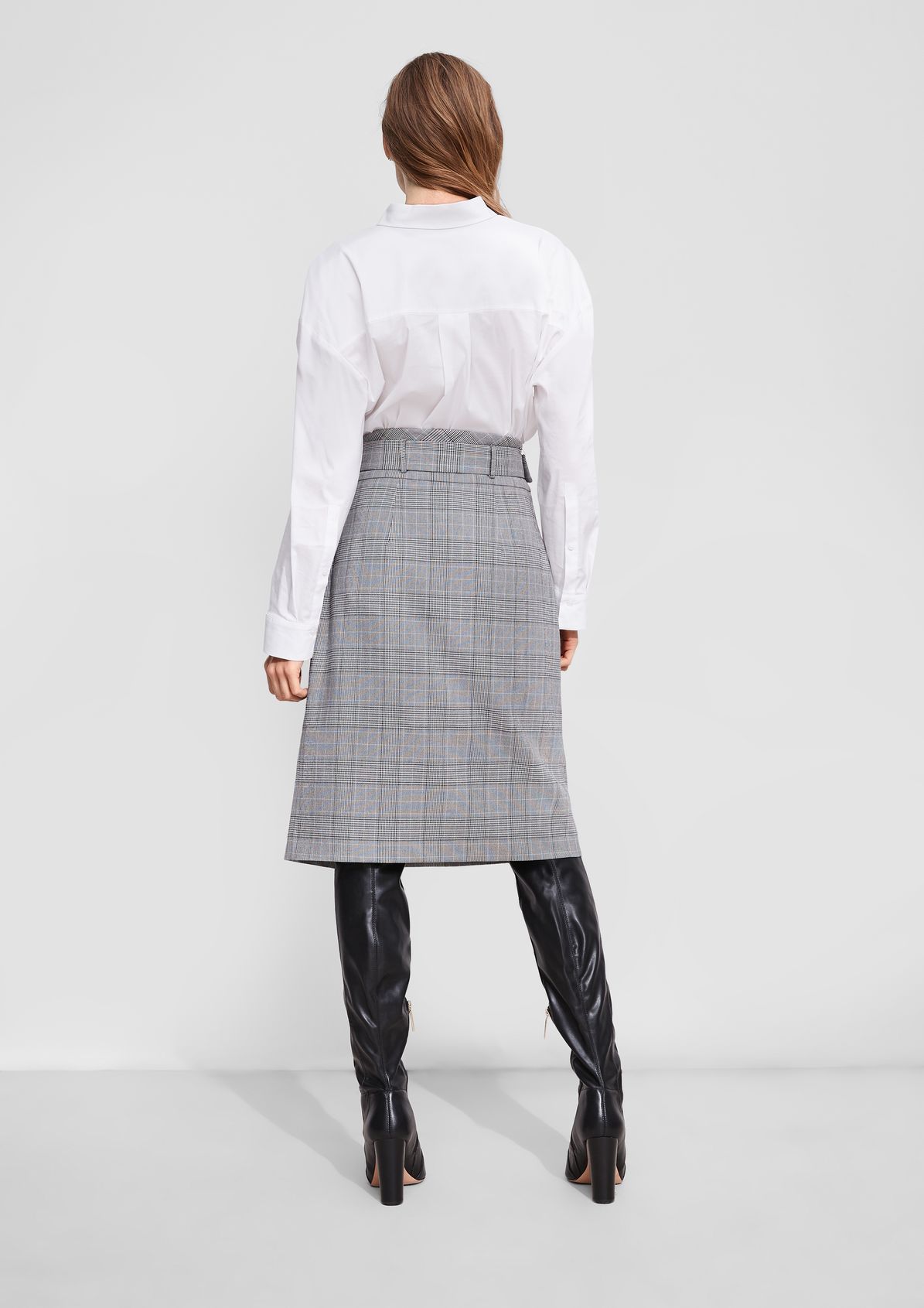 Check skirt with a wrap effect from comma