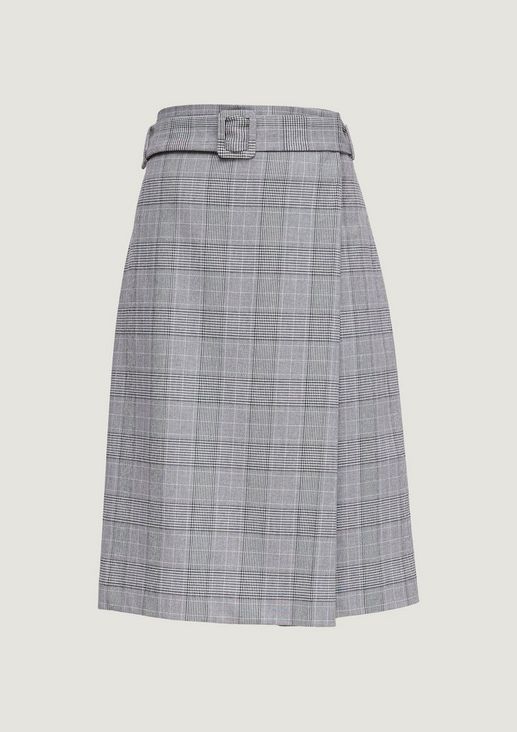 Check skirt with a wrap effect from comma
