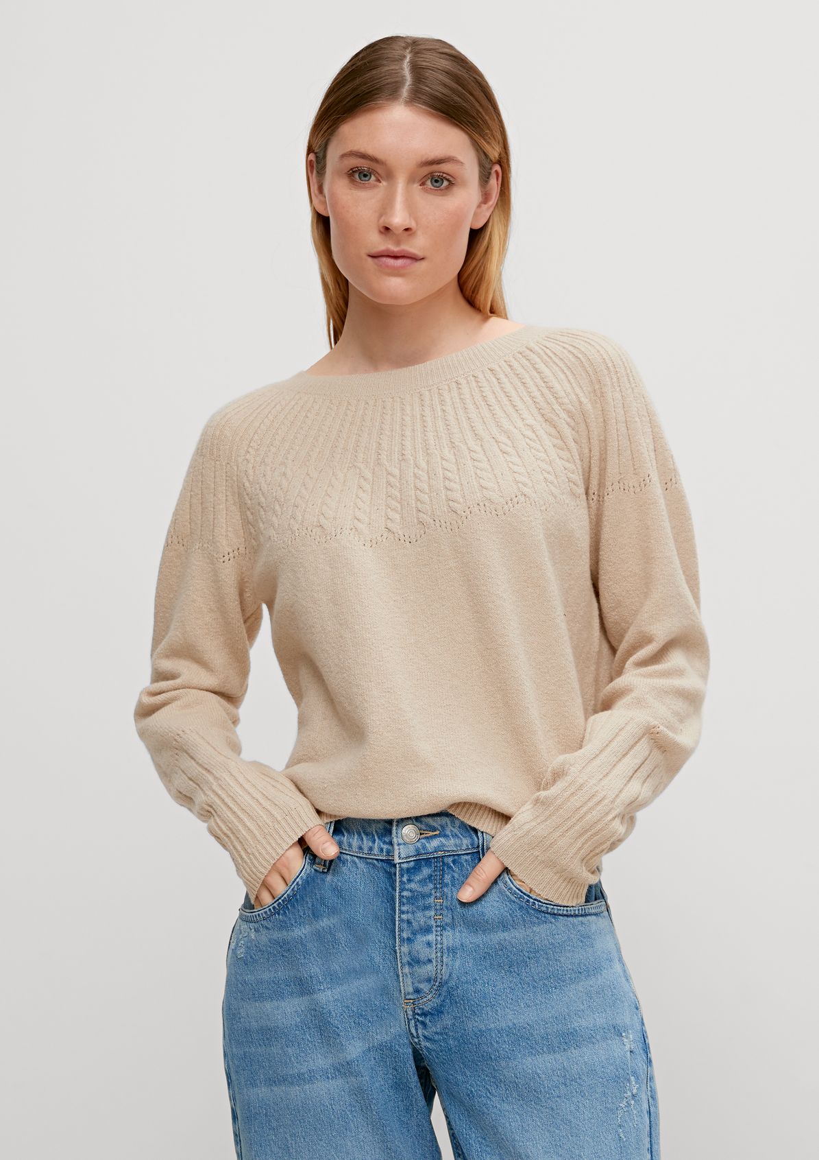 Jumper with a knit pattern from comma