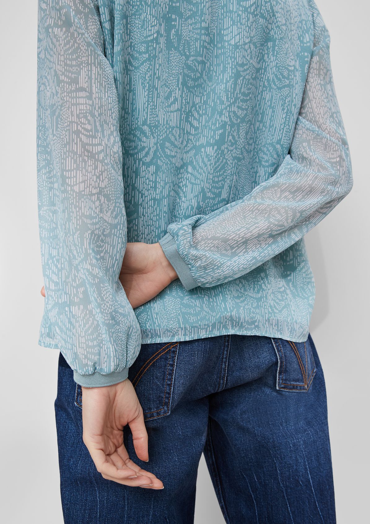 Chiffon blouse with an all-over pattern from comma