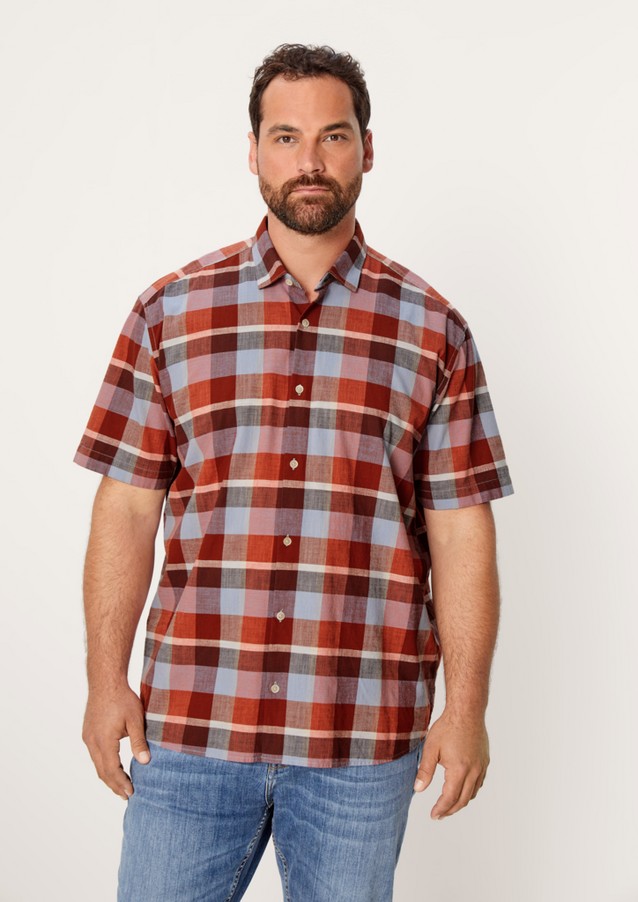 Men Big Sizes | Regular: short sleeve check shirt - BE04945
