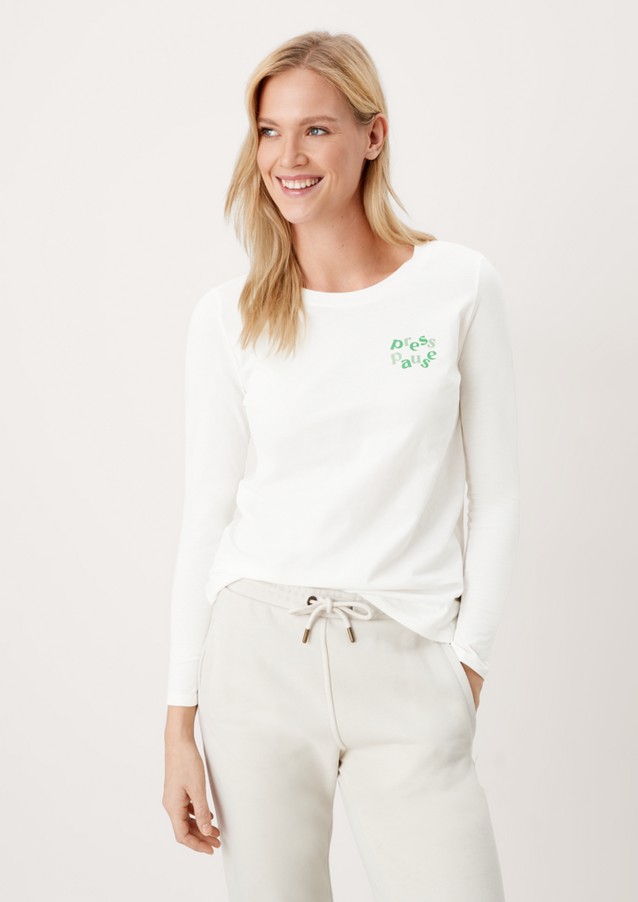 Damen Shirts & Tops | Langarmshirt mit Schriftprint - BA45621