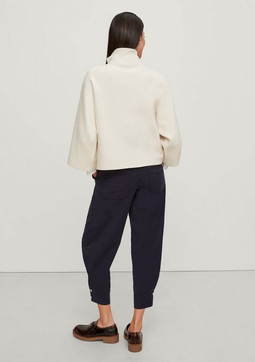 Fine knit jumper with a stand-up collar from comma