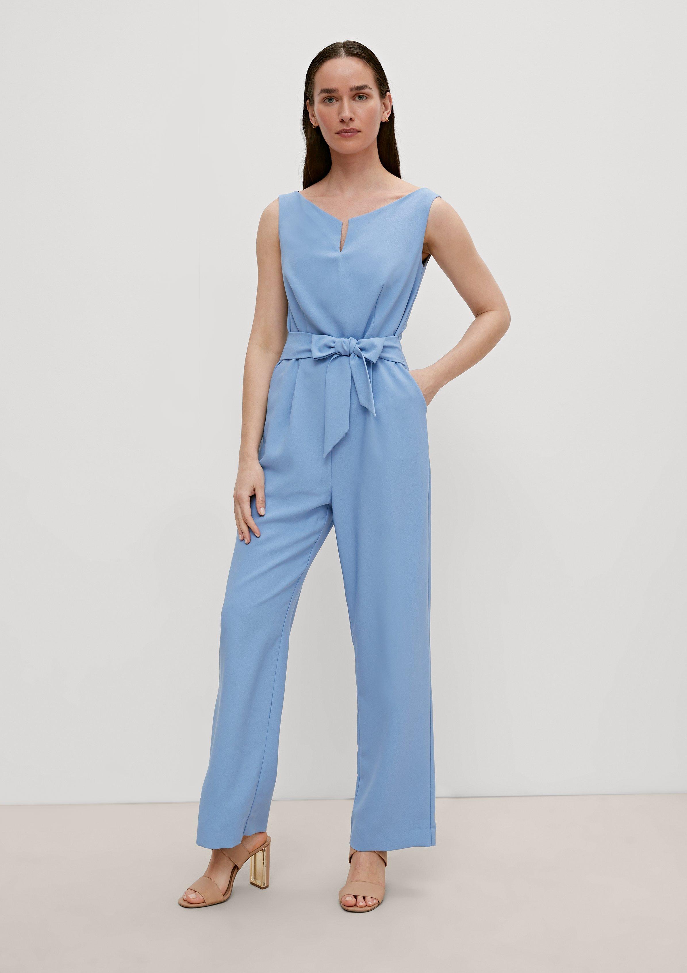 Ansenesna Hosenanzug Damen Festlich Hochzeit Lang Rrüschen Elegant Jumpsuit  Frauen mit Gürtel Rückenfrei Einfarbig Overall