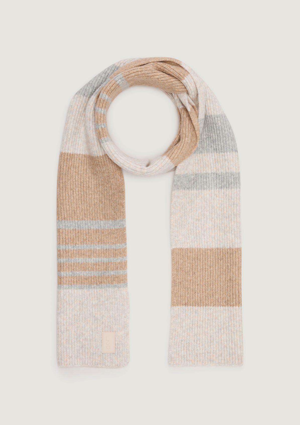 Wool blend scarf with stripes from comma
