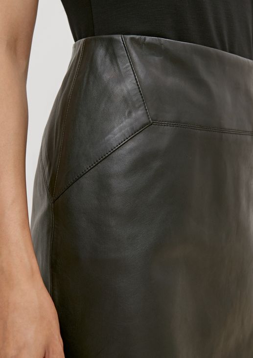 Genuine leather pencil skirt from comma