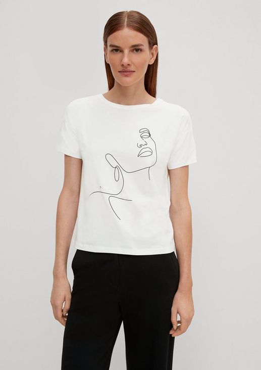 T-Shirt aus Baumwollmix mit Modal 