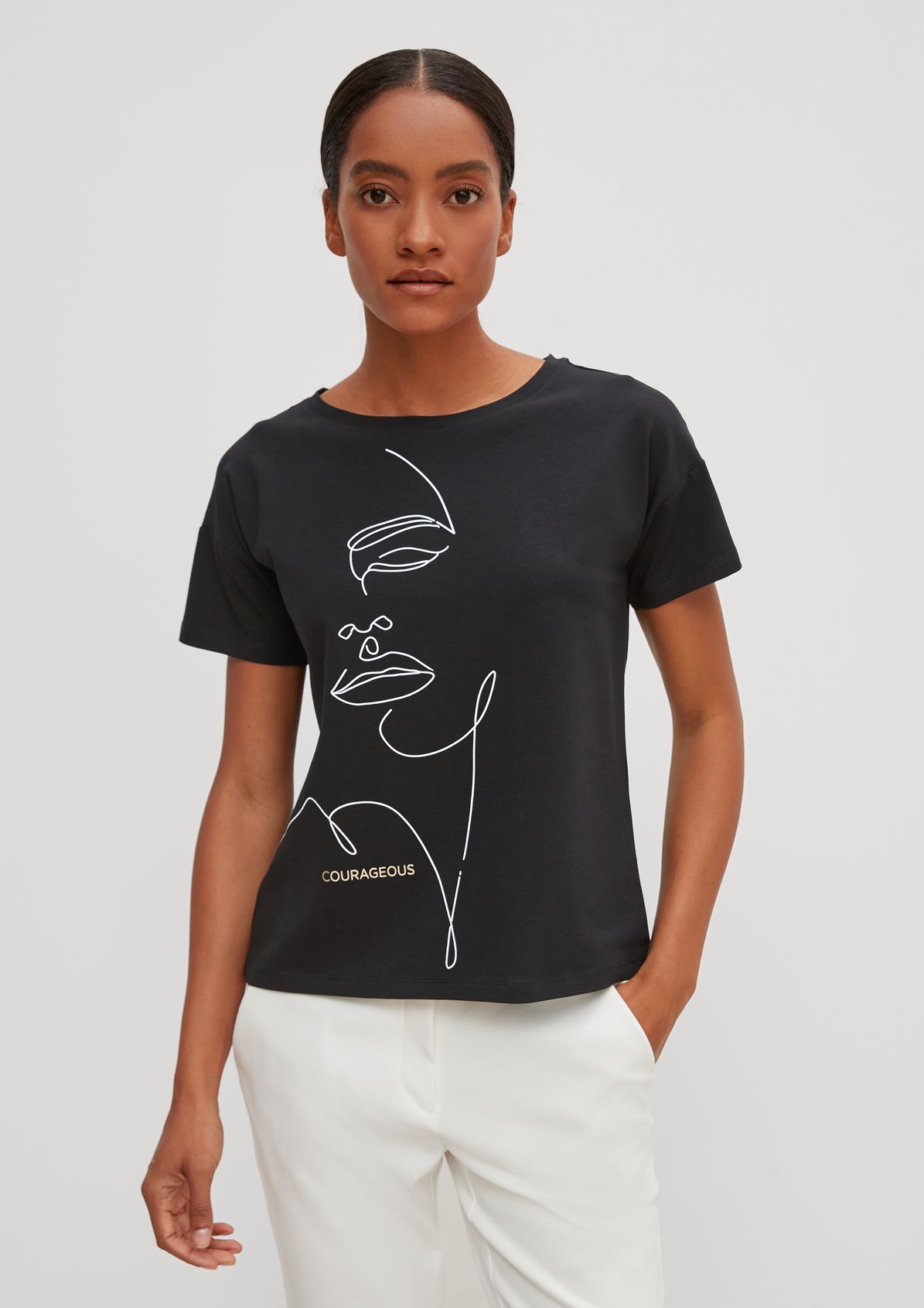 T-Shirt aus Baumwollmix mit Modal 