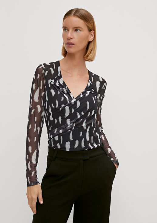 Long sleeve top with wrap detail from comma