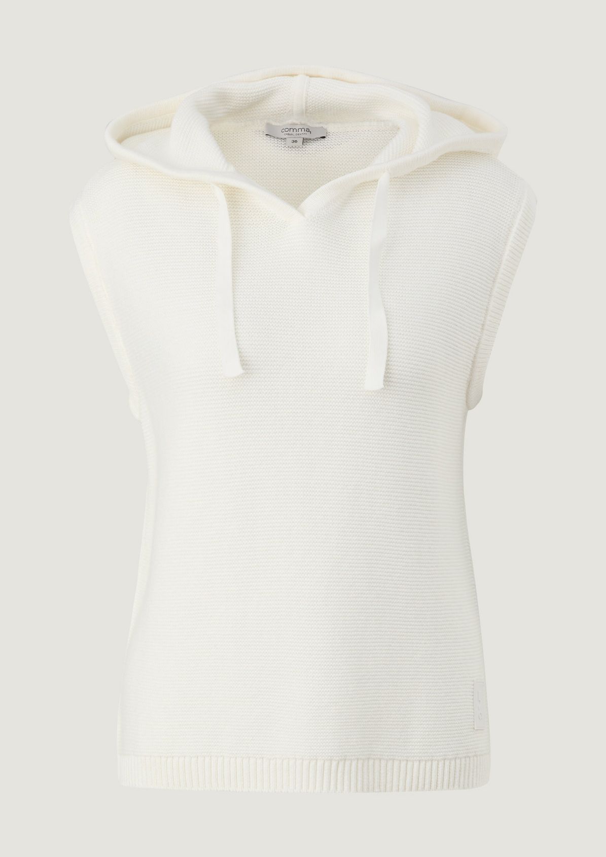 Sleeveless jumper with a hood from comma