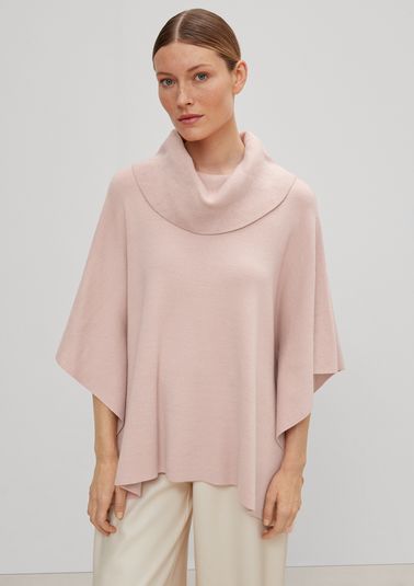 Poncho with a wide polo collar from comma