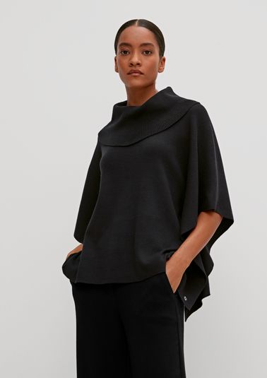 Poncho with a wide polo collar from comma