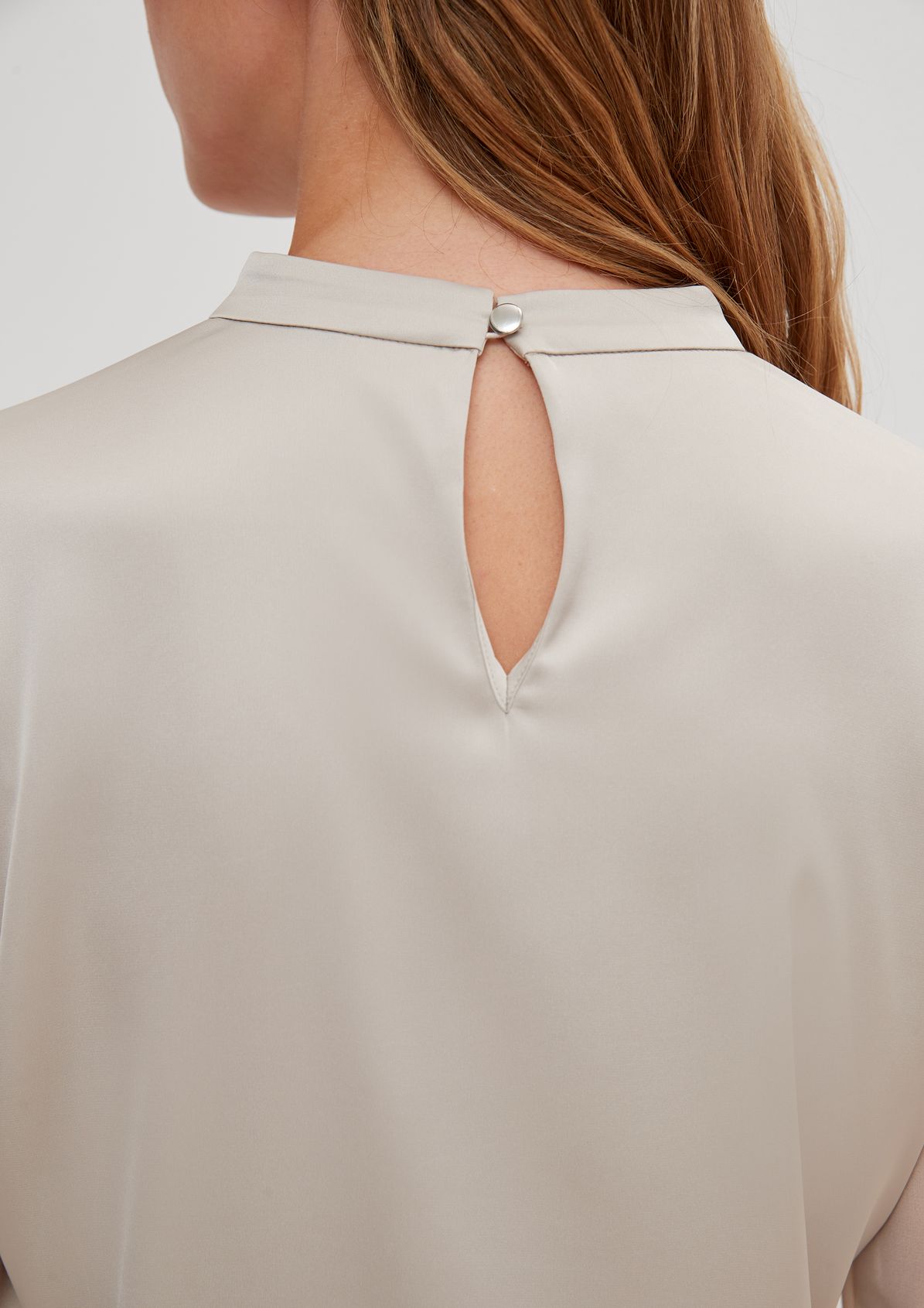 Satin blouse with an inverted pleat from comma