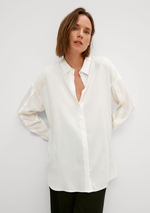 Lightweight twill blouse with a button placket from comma