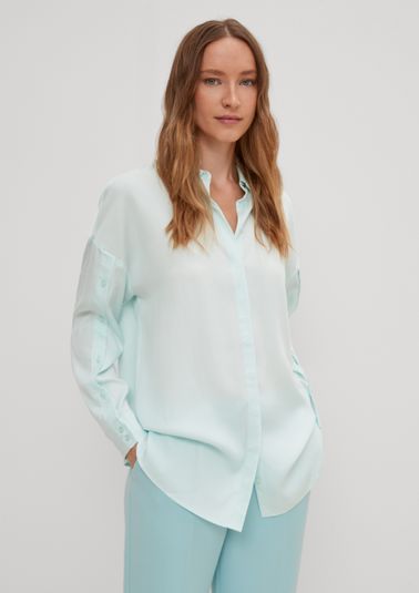 Lightweight twill blouse with a button placket from comma